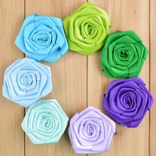 DIY Ткань Цветы атлас большой размер 6 см цветок розы Детские аксессуары для волос аксессуары для корсажа сумка для обуви Одежда