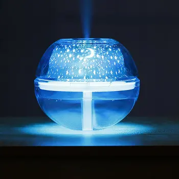 

USB Air Humidifier Essential Oil Diffuser LED Projector Light Crystal Night Lamp Mini Portable Home Humidifier