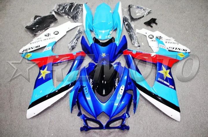 Литье под давлением) ABS обтекатель наборы Подходит для Suzuki GSXR-600 GSXR-750 K8 2008 2009 2010 Обтекатели набор на заказ Небесно-Голубой