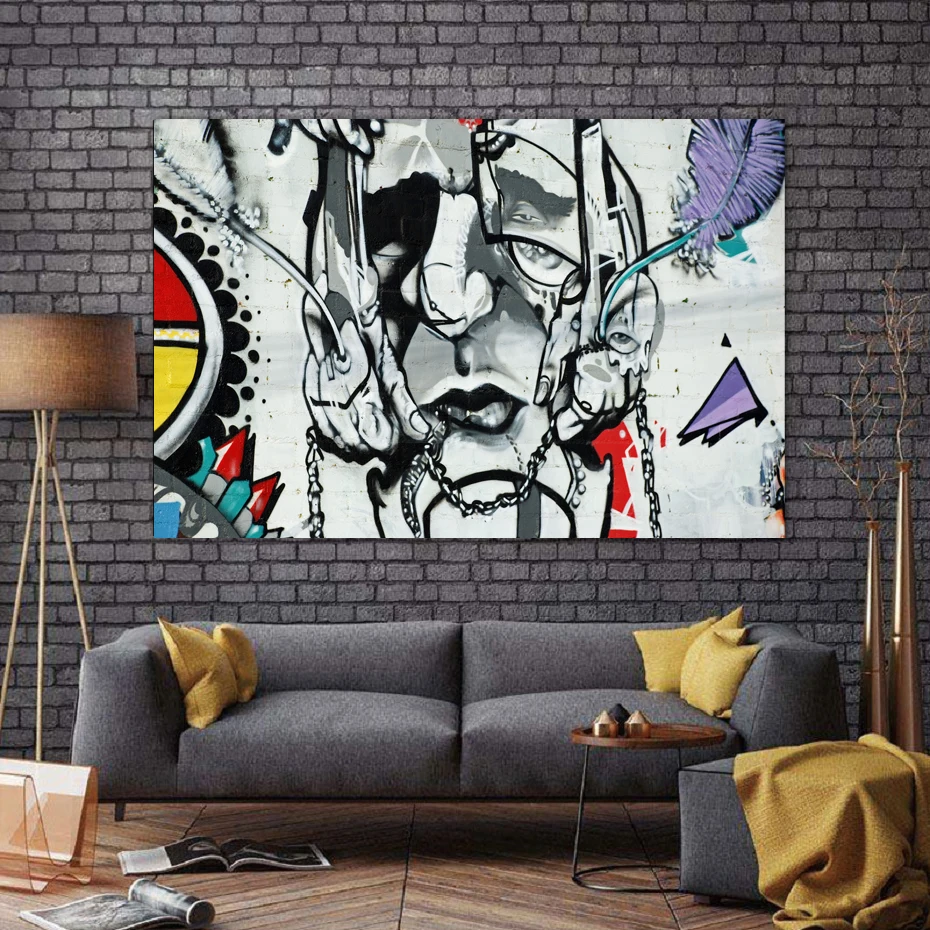 TRIPPY POSTER MASHUP BANKSY ABSTRACT ART COLOURS GIANT WALL PICTURE PRINT LARGE 