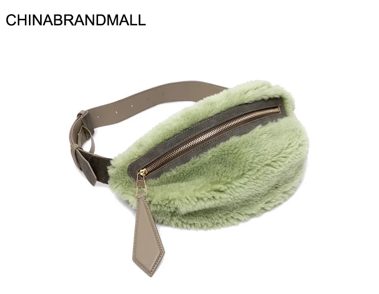 

autumn winter wool belt bag adjust waist packs for women