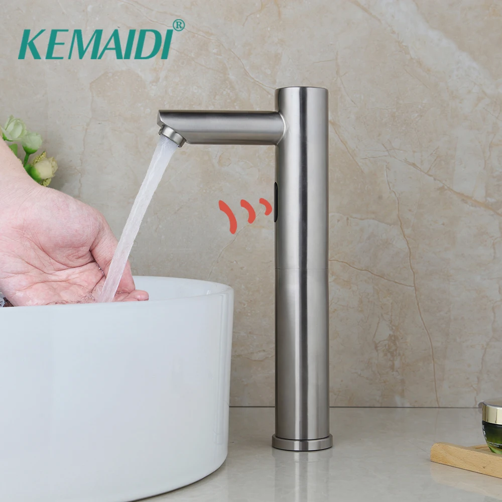 US $65.97 Kemaidi Mixer Automatic Hand Touch Tap Hot Cold Mixer Battery Power Free Sensor Faucet Bathroom Sink TouchFree Infrared Tap