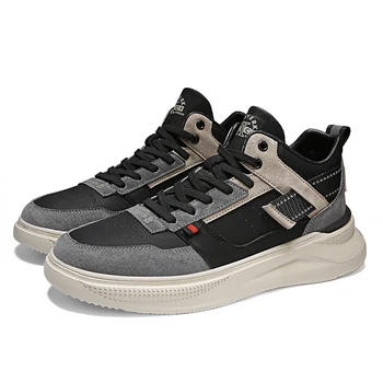 

Genuine Leather Shoes for Man‘s Fashion Trendy Lace-Up Casual Smart Scarpe Uomo Flats sport Sneakers Zapatos Hombre Black Shoe