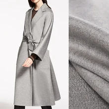 Качественное кашемировое шерстяное пальто, ширина 155 см, вес 750 г/м, серое, двустороннее, волнистое, Осеннее и зимнее пальто, верхняя одежда, ткань E1135