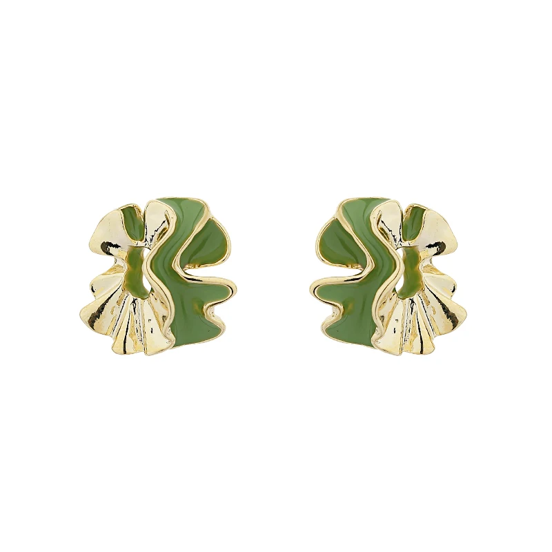 

Wantobuy Brand Fashion Korean Candy Irregular Geometric Zinc Alloy Earrings Enamel Stud Earrings for Women Party Gift Bijoux