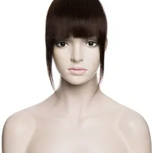 SEGO 25g Clip in frangia di capelli umani estensioni dei capelli naturali macchina Remy 3 Clip botto smussato Hairpiece naturale frangia frontale nera