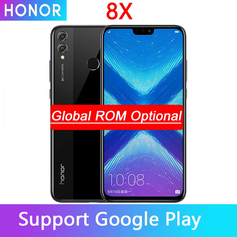 Honor 8X мобильный телефон 6 5 дюймов 1080x2340p FHD экран Kirin 710 Восьмиядерный фронтальная