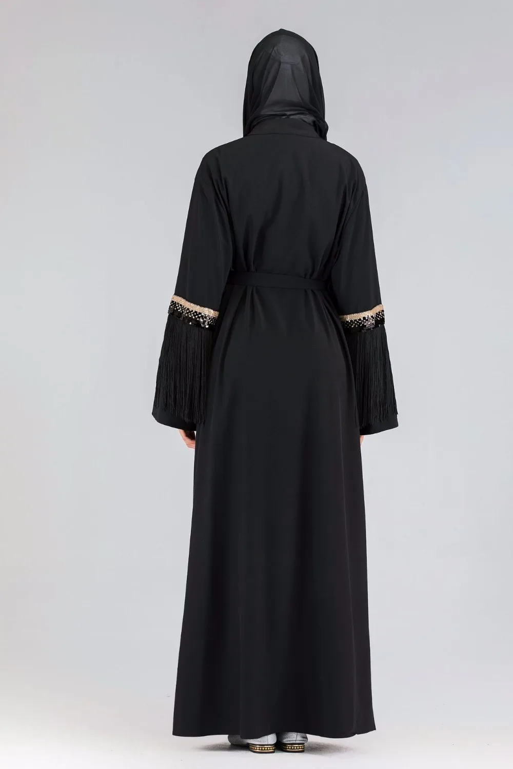 Elegant Muslim Tassels Abaya Maxi Dress Cardigan Long Robe Gowns Kimono Jubah Ramadan Arab Dubai Caftan Islamic Prayer Clothing