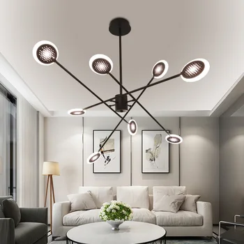 

Post-modern Black LED chandelier lighting Nordic Novelty home deco fixtures dining living room hanging lamp bedroom luminaires