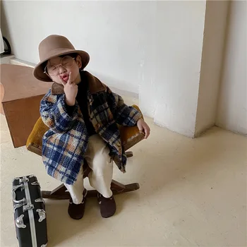 

2020 New Arrival Girls Boys Plaid Coat Autumn Winter Cotton Full Sleeve Fashion Kids Jacket Baby Clothes
