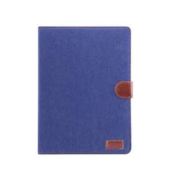 

DWaybox For Apple iPad 10.2 Denim Pattern Design Folding Flip PU Leather Protective Smart Cover Case Card Slot With Holder