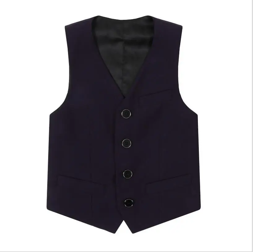 Boy Blazer Vest Silver Gold Color Boy Stage Costumes Size 100-170T Blazers Quality Vest White Blue Black Red Color kids vest,boys formal waistcoat