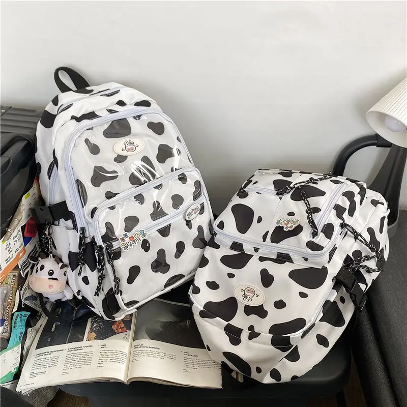 Girl Cute School Backpack Cow Print Backpacks for Teen Girls 3