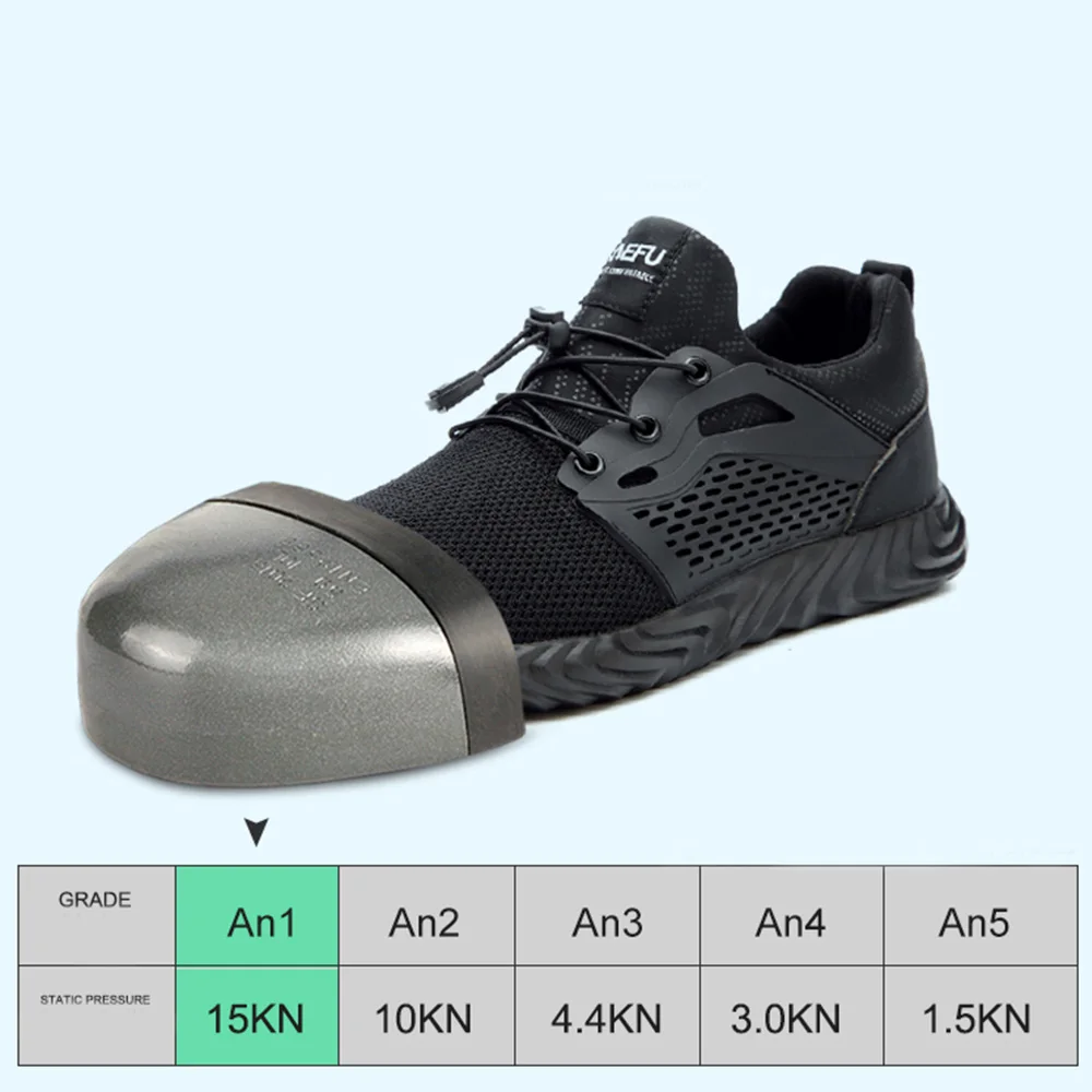 Men's Hiking Steel Toe Work Safety Shoes Puncture Proof Breathable lightweight male Shoes Outdoor Workers Sneakers D20