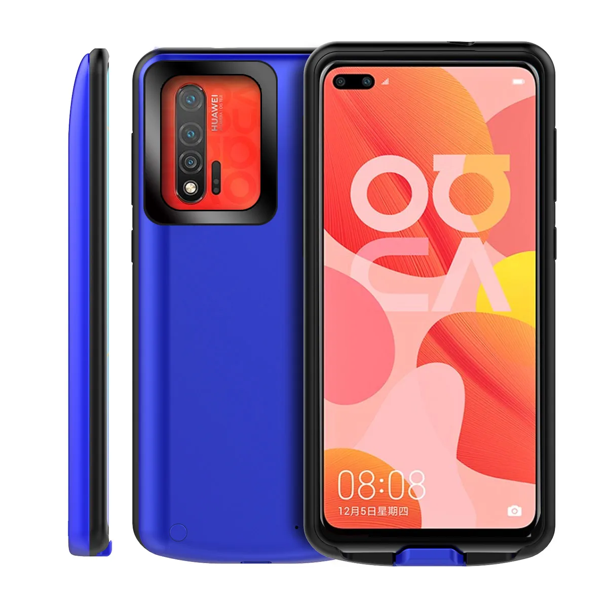 Для huawei Nova 6 SE Nova 6 Honor V30 Pro, 6500 мАч, чехол для зарядного устройства, расширенный аккумулятор, резервный источник питания, защитный чехол, задний Чехол - Цвет: Nova 6 Blue