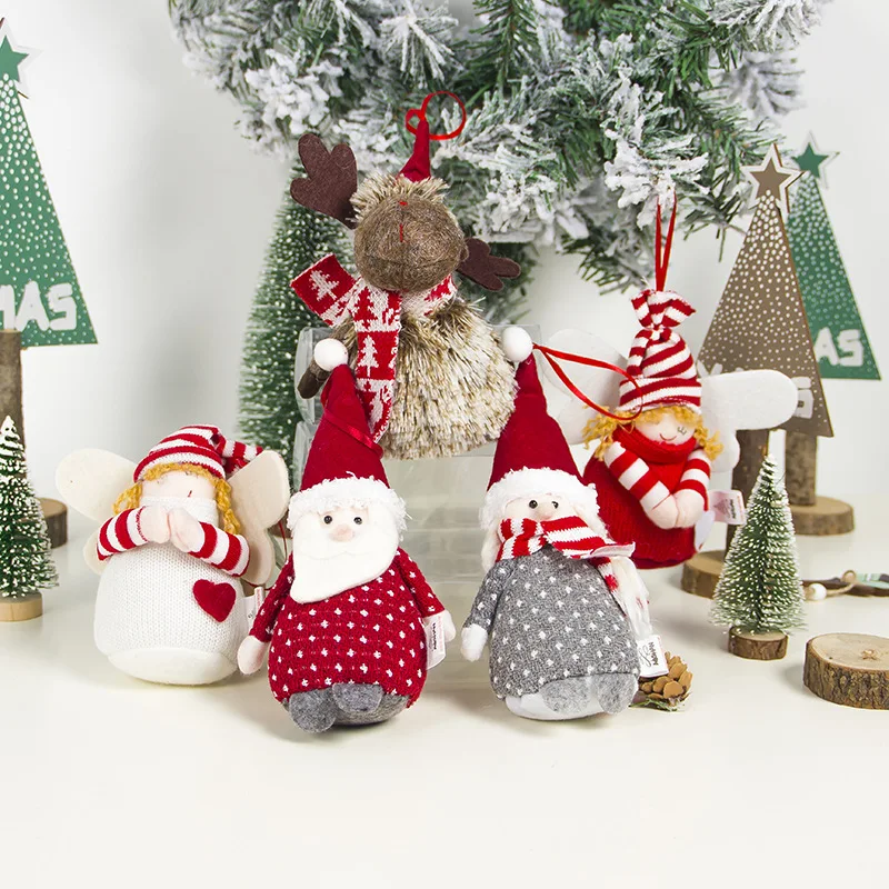 

Cute wool ski doll pendant Christmas decorations creative Christmas tree furniture decoration doll mini toy