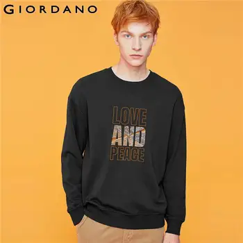 

Giordano Men Sweatshirt Letter Printed Ribbed Crewneck Sweatshirt Terry Lining Comfy Soft Moleton Masculino 91099711