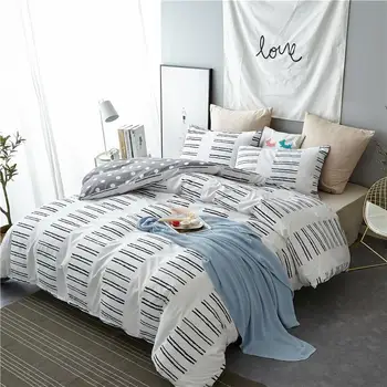 

49 claroom fashion white bedding sets stripe bed linen duvet cover set