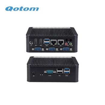 

QOTOM Micro PC Q555P Q575P Core i5 i7 AES-NI 4 COM GPIO WIFI 2 LAN WIN10 Linux Mini Computer