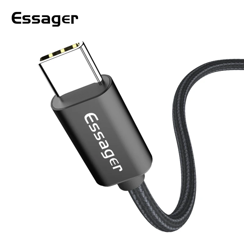 Essager светодиодный кабель usb type C 3 м кабель для быстрой зарядки кабель usbc для Xiaomi K20 samsung Oneplus 7 Pro мобильный телефон USB-C зарядное устройство