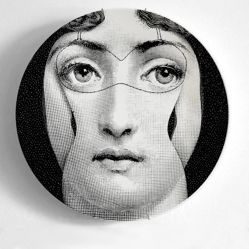 36 Топ Мода Milan rosenthal Piero fornasetti настенные тарелки цвет черный и белый иллюстрации подвесные блюда образец комнаты/дома/отеля украшения - Цвет: 36