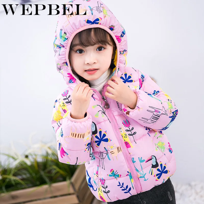 WEPBEL/зимние теплые куртки пуховик с капюшоном для мальчиков и девочек Детские теплые куртки