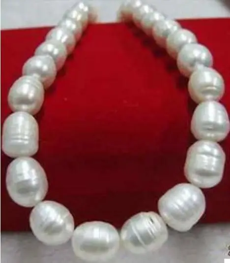 

NATURAL 11-13MM SOUTH SEA BAROQUE WHITE PEARL NECKLACE 18 INCH 14K GOLD CLASP