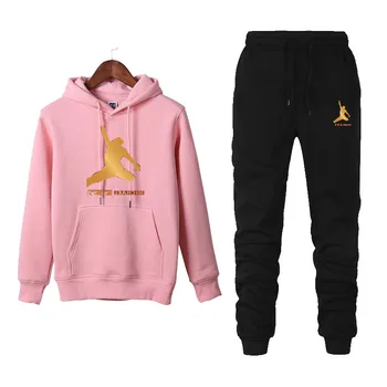 

20 spring and autumn new men's sanitary suit casual running suit round neck Hoodie slim print men's fashion