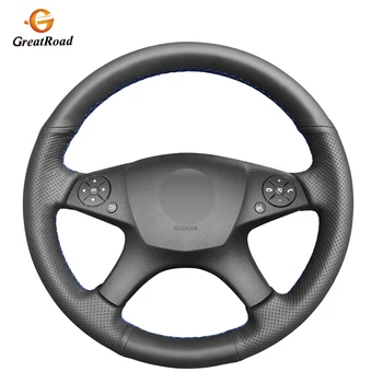 

Hand-stitched Black Genuine leather Anti-slip Car Steering Wheel Cover for Mercedes Benz W204 C-Class 2007-2010 C280 C230