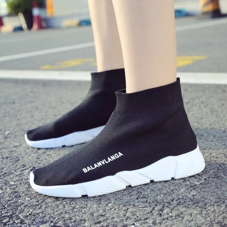 

Spring And Autumn New Style Elasticity Super Fire Socks Shoes Women's Korean-style Versatile Knitted Socks Shoes Hight-top Breat