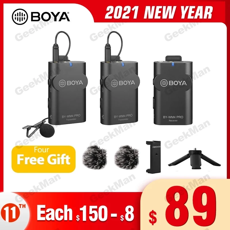 Boya BY-WM4 PRO K1 K2 Беспроводная студийная конденсаторная микрофонная система