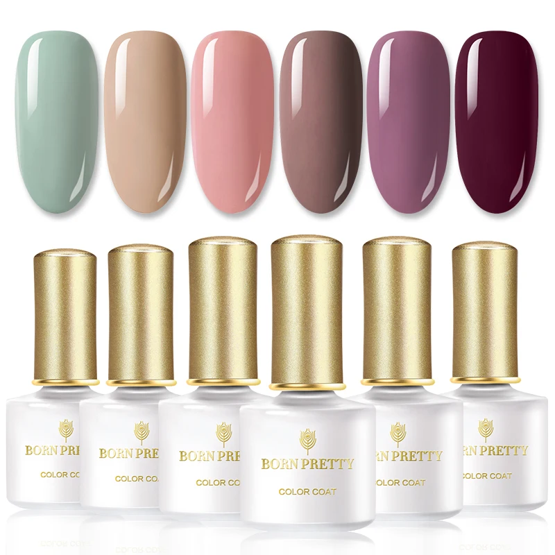 6Pcs Gel Set14 Набор для маникюра BORN PRETTY, УФ-светодиодный светильник, Сушилка для ногтей, пилочка для ногтей, буфер с цветным замачиванием, гель для маникюра - Цвет: 6Pcs Gel Set14