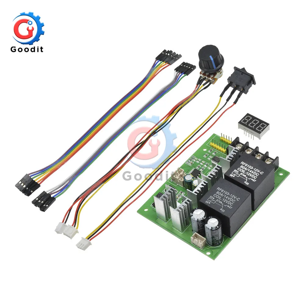 DC10-55V PWM DC контроллер скорости двигателя Цифровой дисплей 0~ Регулируемый модуль привода вход Макс 60A 12 В 24 в 36 в 48 в мотор скорости