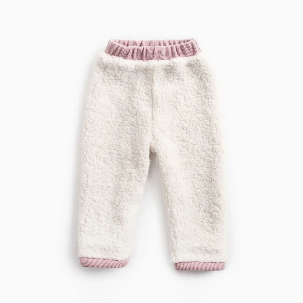 Штаны для малышей; сезон осень-зима; полиэстер; вельветовые утепленные брюки для мальчиков и девочек; детские брюки из овечьей кожи