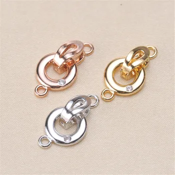 

Clasps For Jewelry Making Fastening Accessories 925 silver plating Cubic Zirconia Clasps For DIY Pearls Necklace Bracelet Clasp