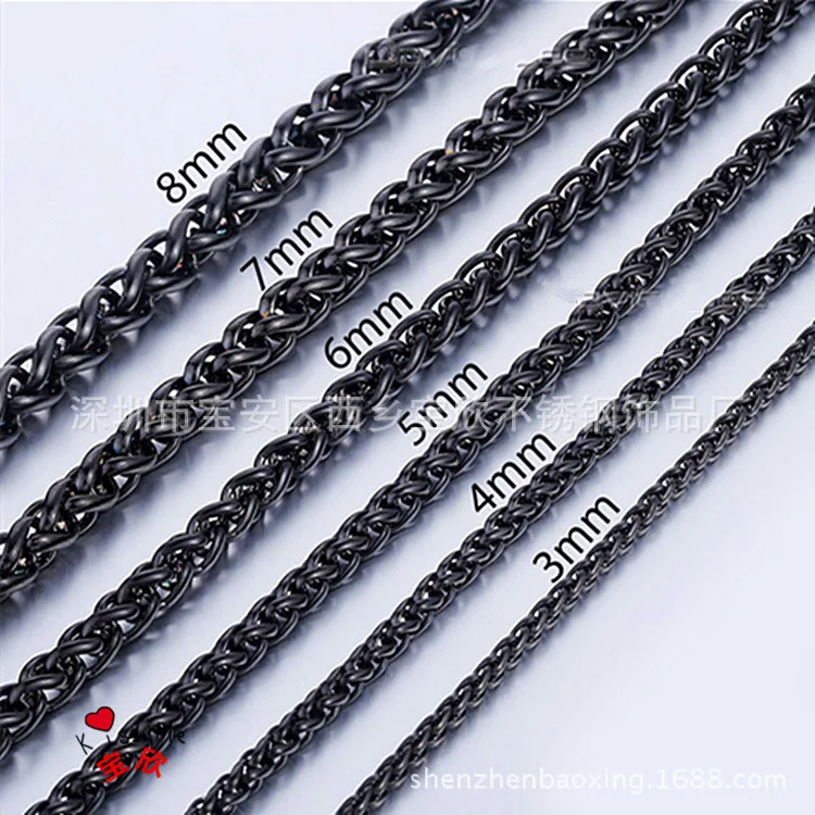 

Stainless Steel Black And White with Pattern Necklace Pendant Necklace Keel Chain Titanium Steel Basket for Flower Arranging Men