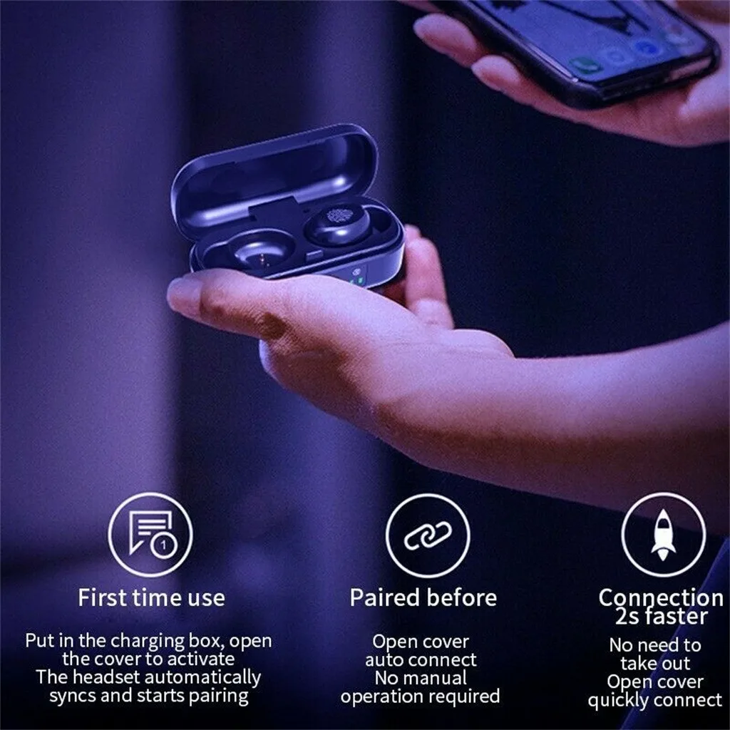 TWS 5,0 Bluetooth стерео наушники беспроводные наушники IPX7 водонепроницаемые наушники спортивные наушники гарнитуры#2