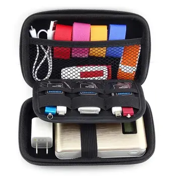 

Digital Storage Bag Mobile Phone Data Cable Multifunctional Faux Leather Protective Cover Case Bag for 2.5 Zipper Bag Case