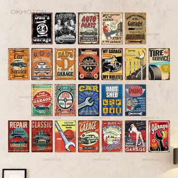 

Garage Metal Sign Plaque Metal Vintage DAD'S GARAGE Retro Metal Tin Sign Garage Car Repair Man Cave Metal Wall Art Decor