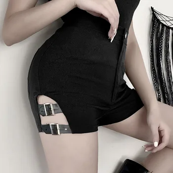 

G.SKY Ins Dark High Waist Hot Summer Splits Thin High Waist Net Red Super Shorts