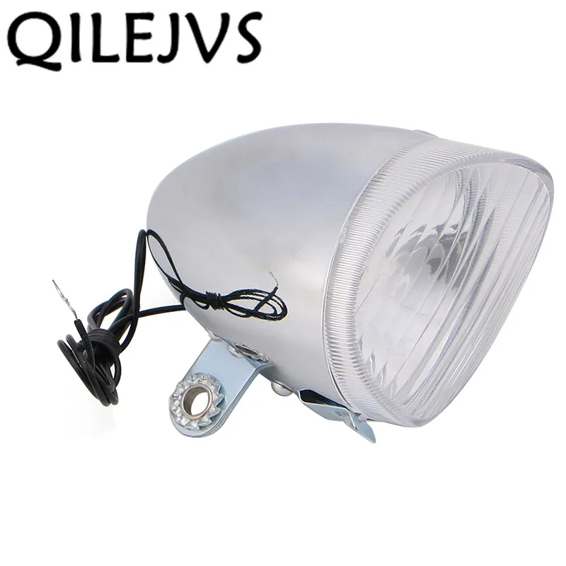 QILEJVS Bicycle Light Motorized Bike Bicycle Friction Dynamo Generator Head Tail Light Acessories