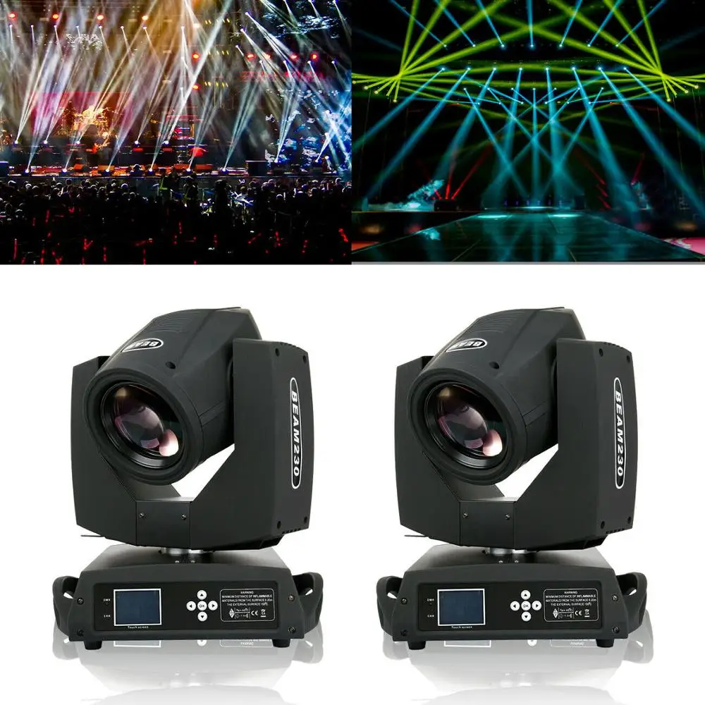 

Honhill 2PCS 7R 230W Moving Head Light DMX512 Stage Party Light and LCD Display Beam Stage Gobo Light 16-Prism Beam