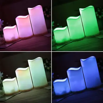

3Pcs/Set Color Changing LED Candle Night Light Decor Lamp with Remote Control LED Candle Night Light Decor Lamp Candle Light LED