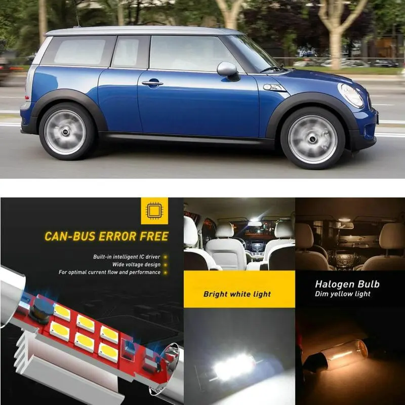 

LED Interior Car Lights For Mini clubman r54 r55 estate clubvan r55 panel van car accessories lamp bulb error free