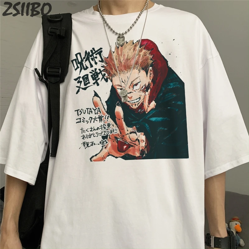 Harajuku Men's tshirt Jujutsu Kaisen Printed Unisex Short Sleeve T shirt Cool Cartoon Anime Casual T-shirt Male Streetwear Tops