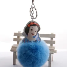 Белоснежка Принцесса пушистый шар кулон стиль Pu Белоснежка подвеска принцессы брелок-стиль автомобиль монтируется сумка аксессуары