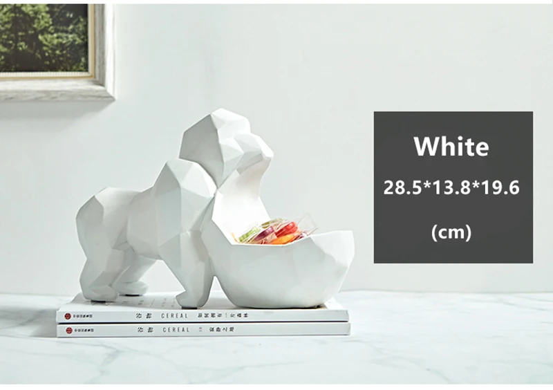 Home Decor Statue 3D Big Baboon Sculpture Modern Room Table Decoration Multifunction Storage Box Candies Jewelry Keys Storage (3)