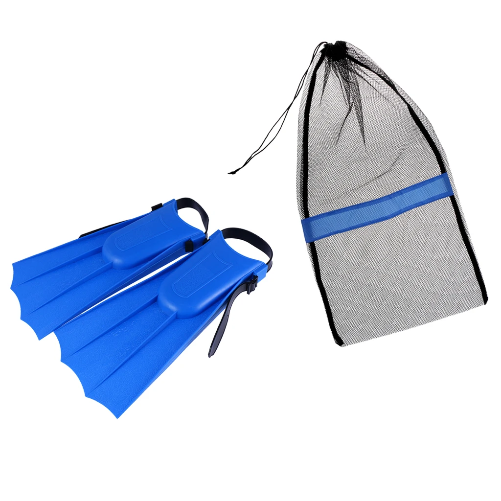 

Scuba Diving Snorkeling Swim Open Heel Fins Flippers Shoes + Mesh Drawstring Bag