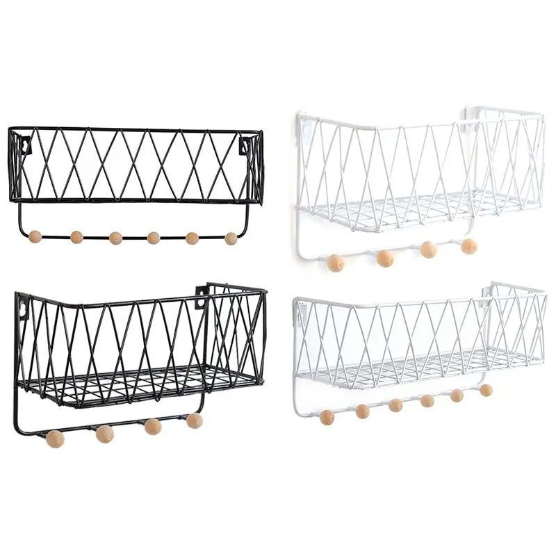 

Creative Simple Nordic Wrought Iron Grid Wall Shelf Ornaments Home Wall Hook Wall Mounted Storage Rack Decoration Housekeeper