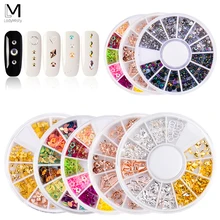 Смешанный цвет AB декоративный камень для ногтей Стразы для ногтей неправильные кристаллы AB дизайн ногтей Стразы круглые бусины плоские с оборота аксессуары для ногтей